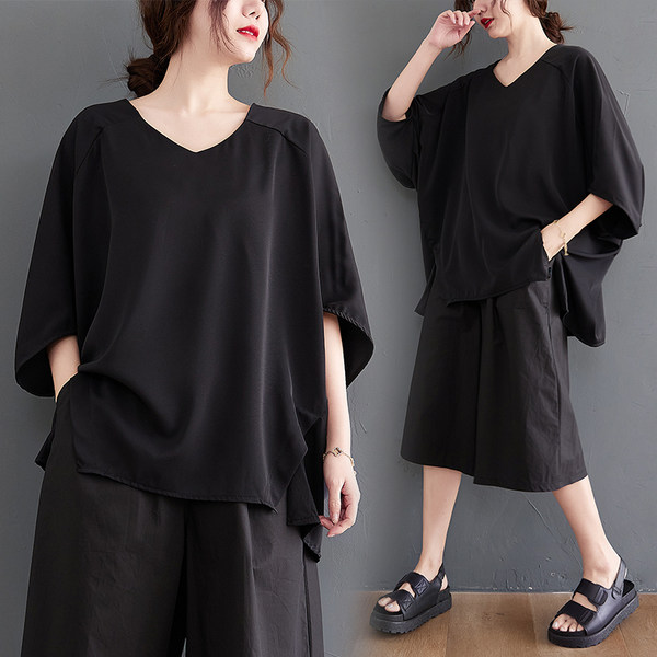 เสื้อลินินคนอ้วน เสื้อทีเชิ้ตคนอ้วนผู้หญิง เสื้อทีเชิ้ตตัวใหญ่ By Literary Plus size