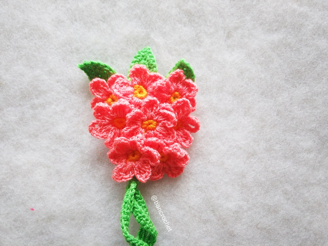 เฉพาะราคาส่ง ช่อดอกไม้จิ๋วถักโครเชต์ Mini flower bouquet crochet (only wholesale) สำเนา หลากสี 5 นิ้ว