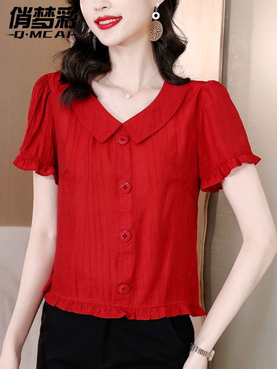 เสื้อชีฟอง เสื้อแฟชั่นสุภาพสตรีวัยผู้ใหญ่ มีไซต์ อก34นิ้ว-43นิ้ว