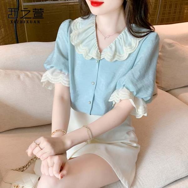 เสื้อลูกไม้ แขนสั้น