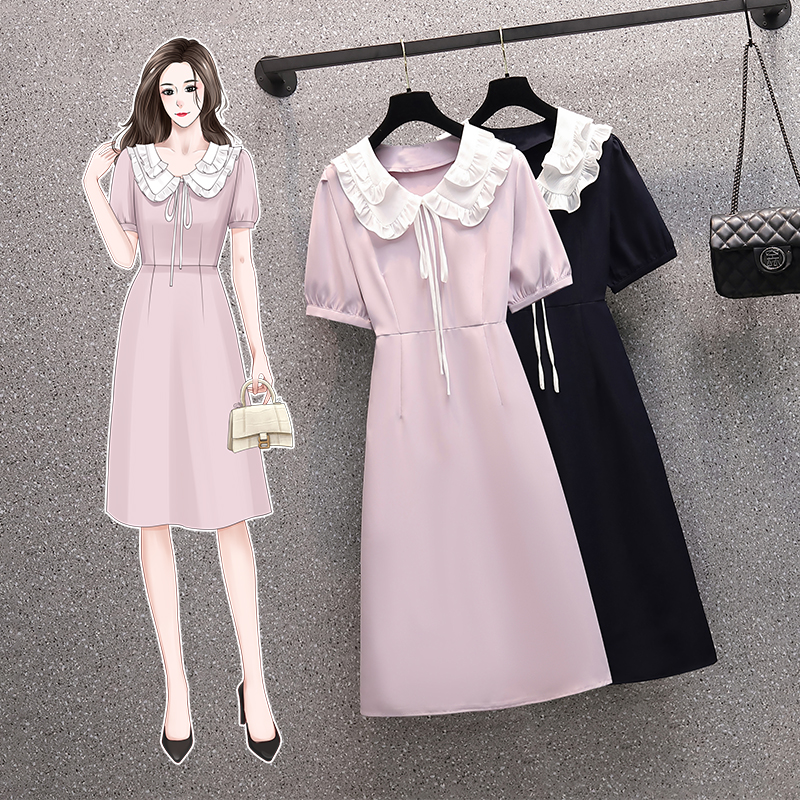เดรสแขนสั้น มีไซส์ L-4XLอก 38-47 นิ้ว ใส่ได้ทั้งสาวหุ่นดีน่ารักจนถึงสาวอวบพลัสไซส์