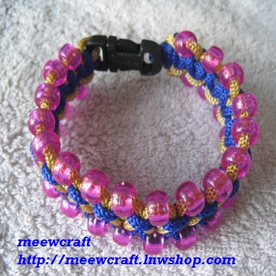 สร้อยข้อมือเชือกร่มลูกปัด #BRR019 size 7.6"