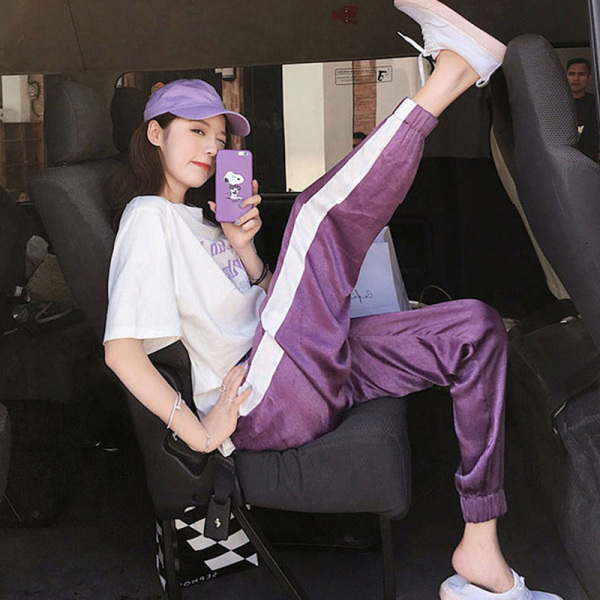 ชุดวอร์ม สูทเกาหลี Jumpsuit ชุดจั้มสูท ชุดเซท 2 ชิ้น ชุดกีฬาผู้หญิง ชุดออกกำลังกาย เสื้อกันหนาว ชุดวอร์มคู่