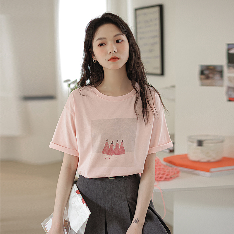 เสื้อผ้าวัยรุ่นเกาหลี เสื้อยืดวัยรุ่นผู้หญิง มีขนาด S M L XL