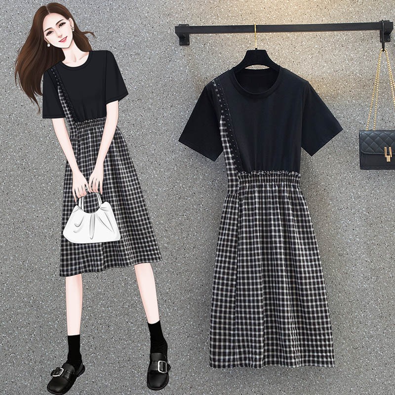 เดรสแขนสั้น มีไซส์ L-4XLอก 38-47 นิ้ว ใส่ได้ทั้งสาวหุ่นดีน่ารักจนถึงสาวอวบพลัสไซส์