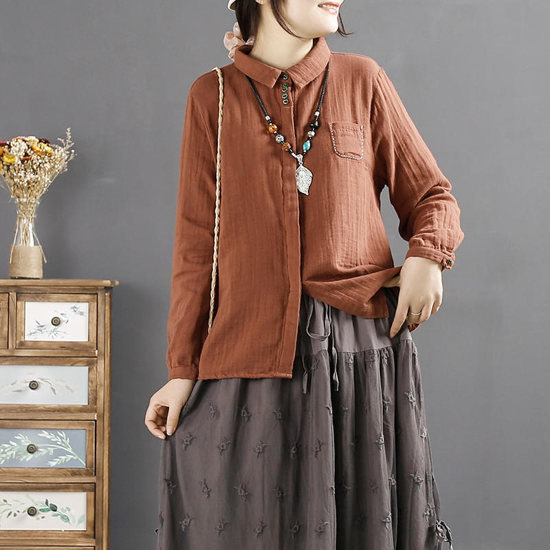 แบบเสื้อสวยๆ เสื้อผ้าฝ้ายลินิน เสื้อเชิ้ตผ้าลินิน