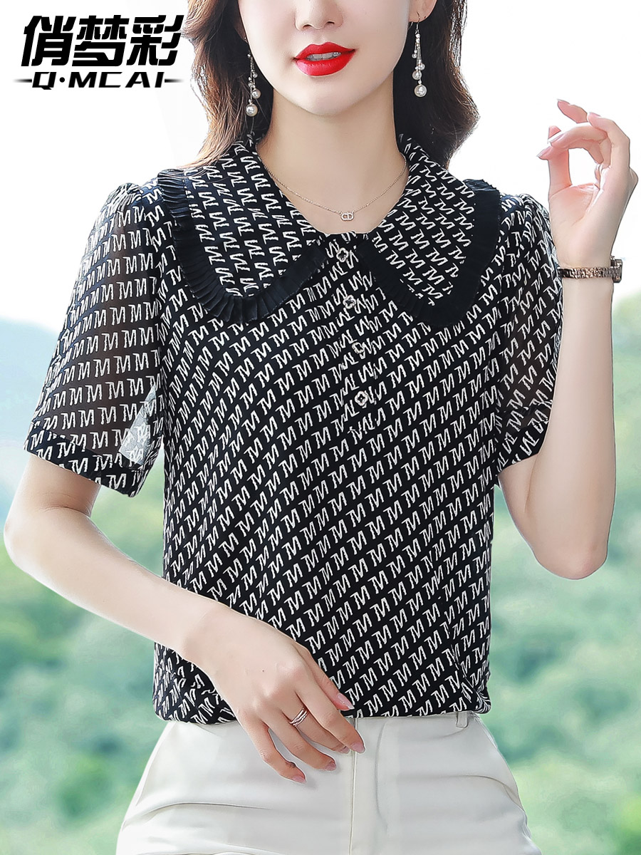 เสื้อชีฟอง เสื้อแฟชั่นสุภาพสตรีวัยผู้ใหญ่ มีไซต์ อก34นิ้ว-43นิ้ว