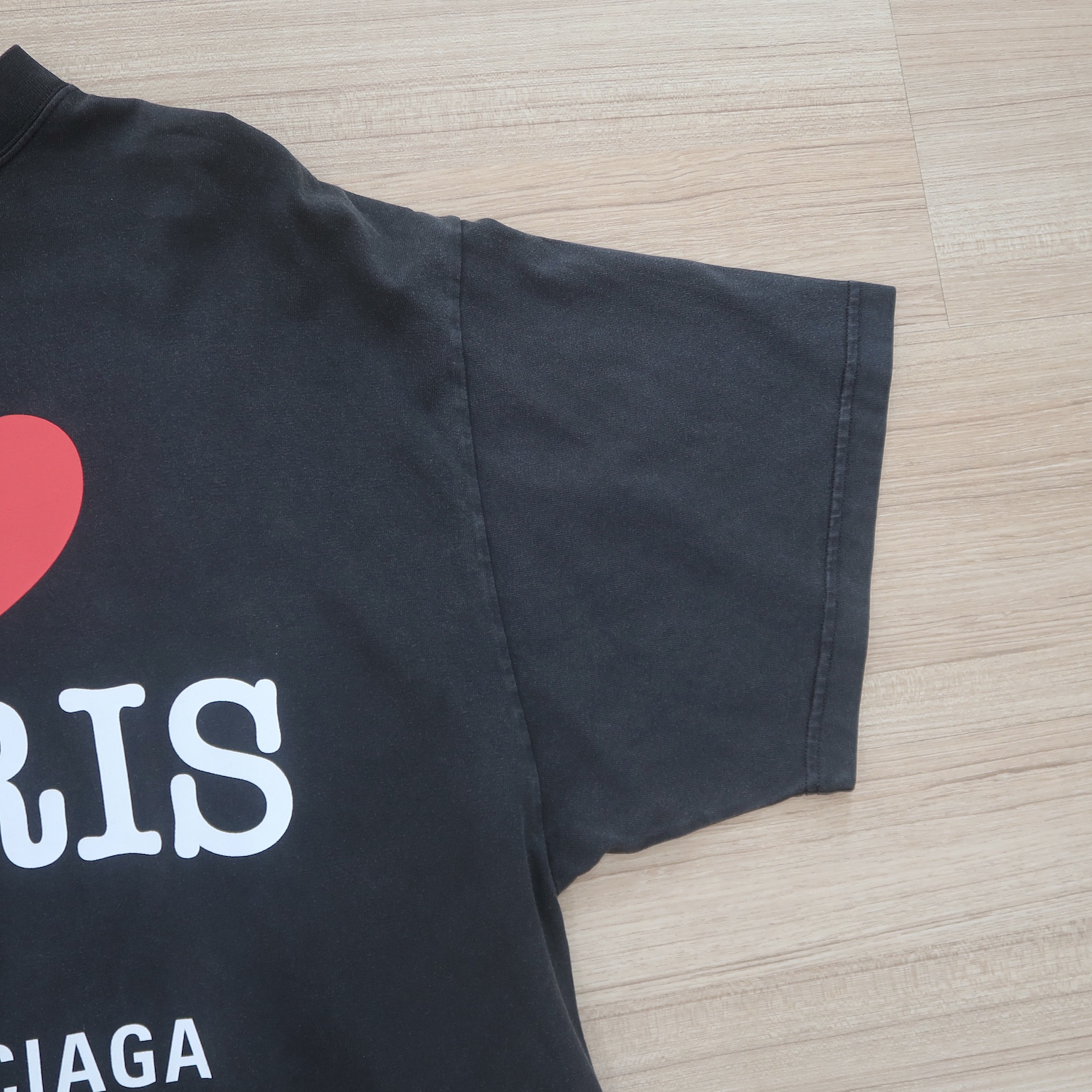 Balenciaga Black I Love Paris Logo T Shirt