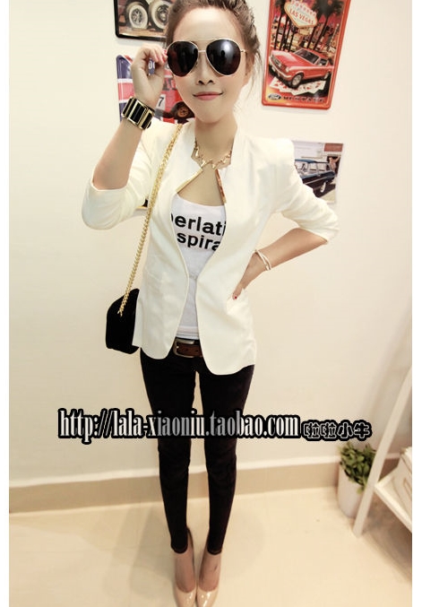 พร้อมส่ง - สีขาว เสื้อสูท เก๋ๆ ทรงสวย white