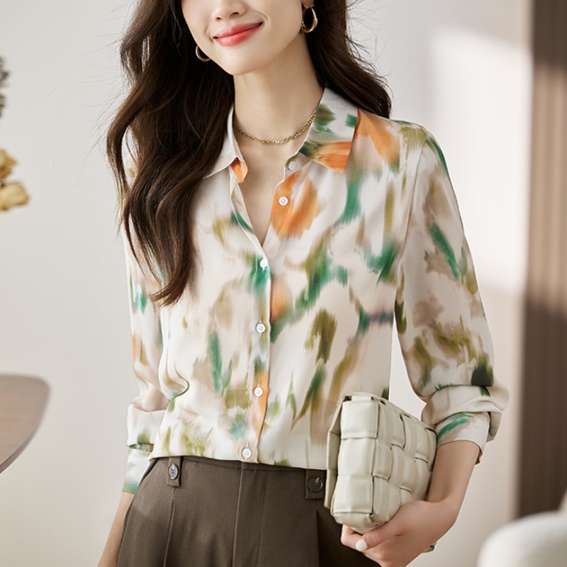เสื้อเชิ้ตผู้หญิงแขนยาว เสื้อเชิ้ตผู้หญิงใส่ทํางาน 390 บาทต่อชิ้น ฟรีค่าจัดส่ง