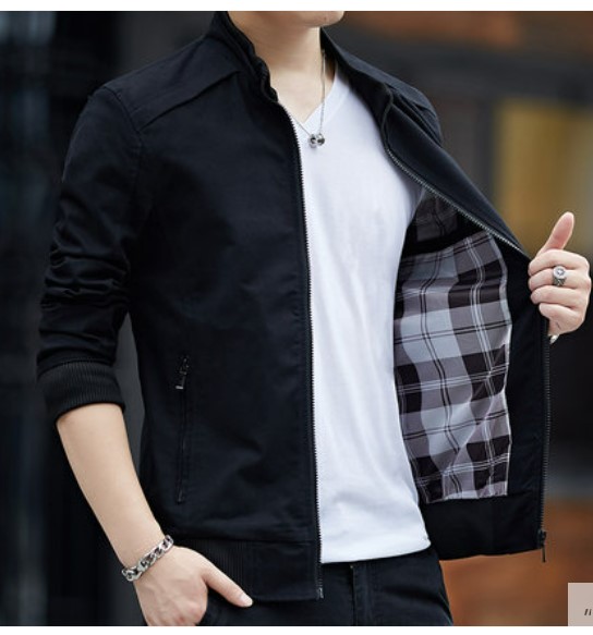 เสื้อ jacket ผู้ชาย ซิปหน้า แบบวัยรุ่น แบบเรียบ ๆ ดีไซน์ เท่ แขนจั้ม ใส่สวย ใส่เท่ เสื้อ jacket แบบเข้ารูป 632181