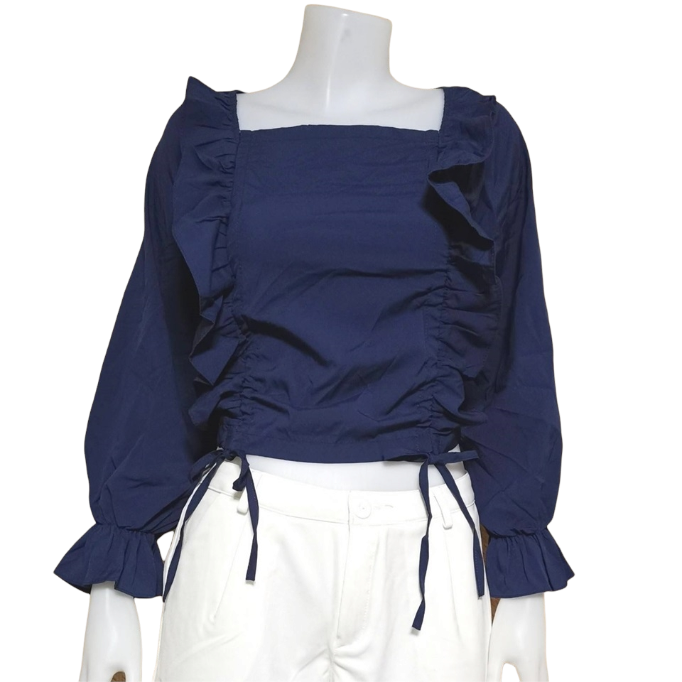 Blouse3892 รวมแบบเสื้อแฟชั่นวัยรุ่น เสื้อครอป เสื้อปาดไหล่ เสื้อสม็อค เสื้อรูดหน้า ผ้าไหมอิตาลี ผ้าชีฟอง งานแฟชั่นประตูน้ำ