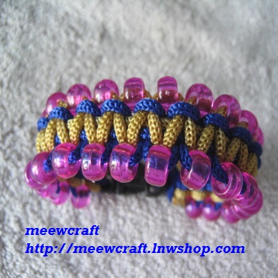 สร้อยข้อมือเชือกร่มลูกปัด #BRR019 size 7.6"