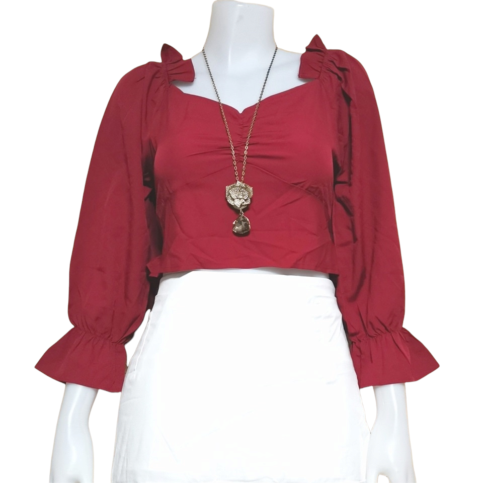 Blouse3892 รวมแบบเสื้อแฟชั่นวัยรุ่น เสื้อครอป เสื้อปาดไหล่ เสื้อสม็อค เสื้อรูดหน้า ผ้าไหมอิตาลี ผ้าชีฟอง งานแฟชั่นประตูน้ำ