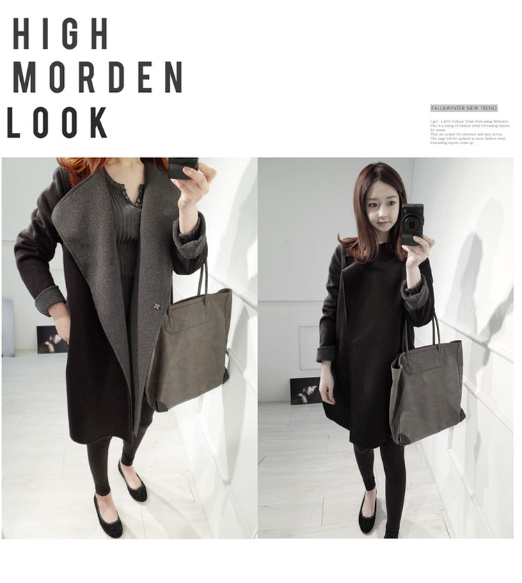 เสื้อโค้ทกันหนาว สีดำเทา ทรงยาว ผ่าข้าง ด้านนออกเป็นผ้าวูลผสมสักกะหลาด ขอบด้านในเป็นผ้าสำลี บุซับในกันลม พร้อมส่งจ้า