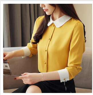 เสื้อเชิ้ตสีเหลือง เสื้อเชิ้ตสีเหลืองสวยๆ เสื้อเชิ้ตสีเหลืองผู้หญิง จัดส่งฟรีทั่วประเทศไทย