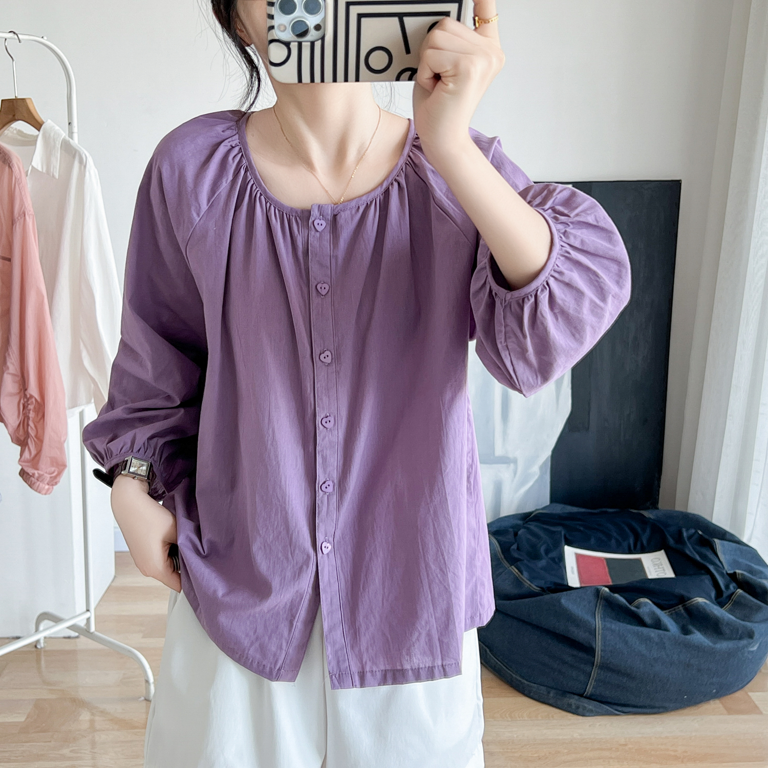 เสื้อลินิน เสื้อผ้าฝ้ายลินิน เสื้อเชิ้ตผ้าลินิน S M l XL จากแบรนด์ ZIMO