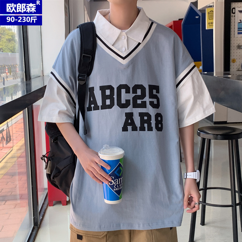 เสื้อยืดผู้ชายอ้วน S-5XL(อกเสื้อ39-51นิ้ว)