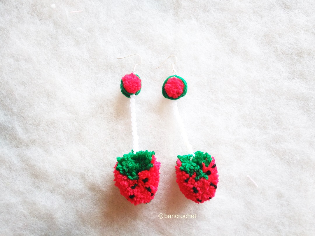 Bancrochet ต่างหูถักโครเชต์ crochet earring หลากสี 4-6 นิ้ว