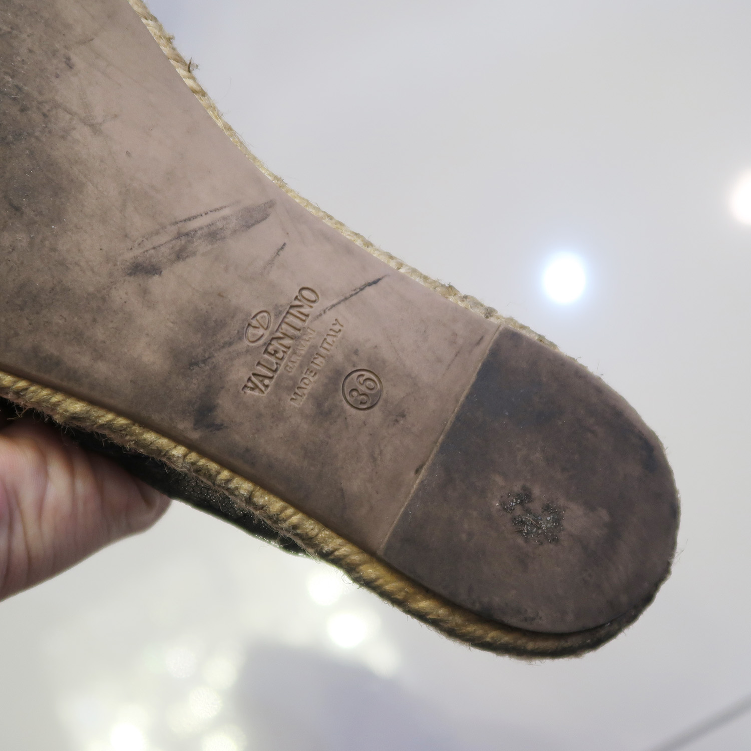 Valentino Black Lace Flat Espadrilles Shoes Size 36