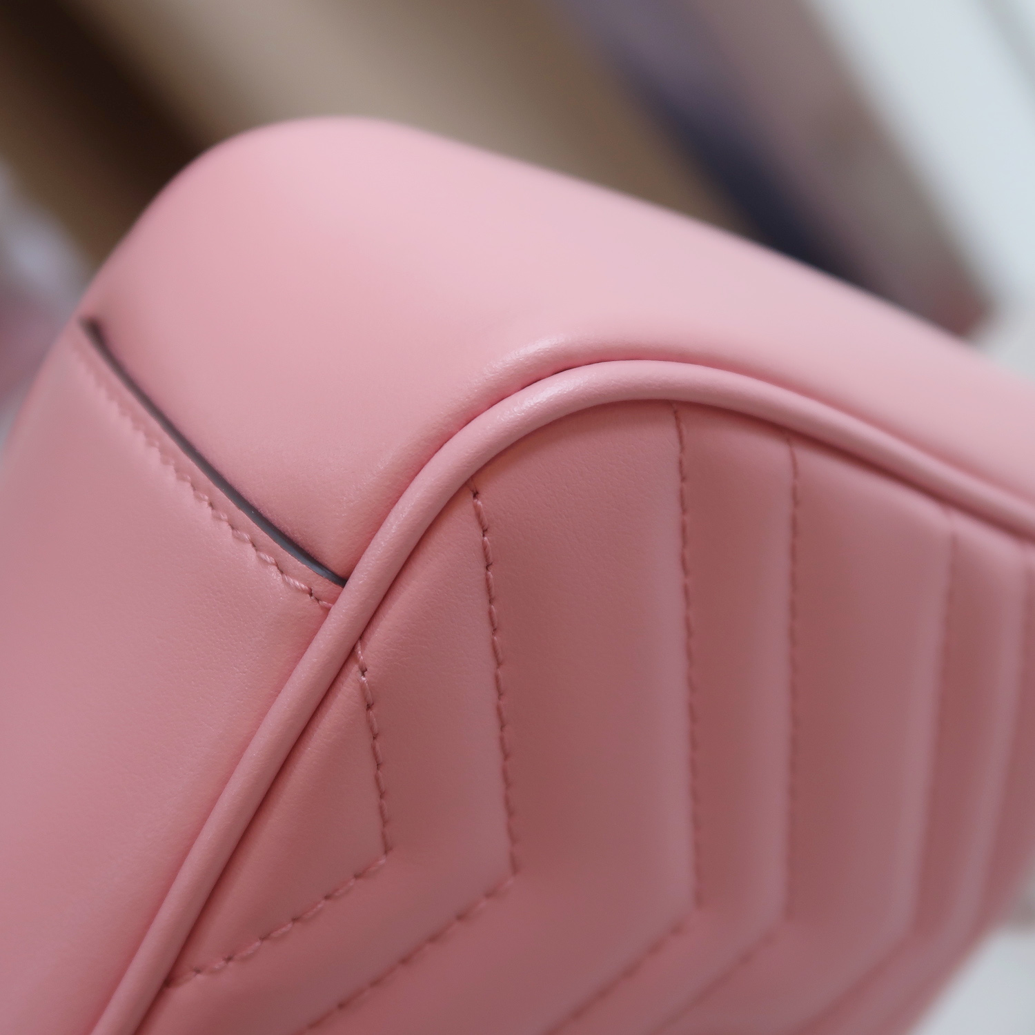 Gucci Pink Calfskin GG Marmont Mini Flap 22 SHW