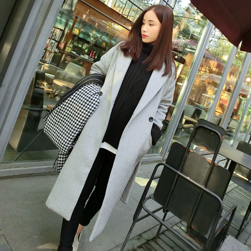 OverCoat เสื้อโค้ทกันหนาว ทรงยาวสีเทา งานดี ผ้าวูลผสมเนื้อหนา เป็นทรง บุซับในกันลม พร้อมส่ง same pic