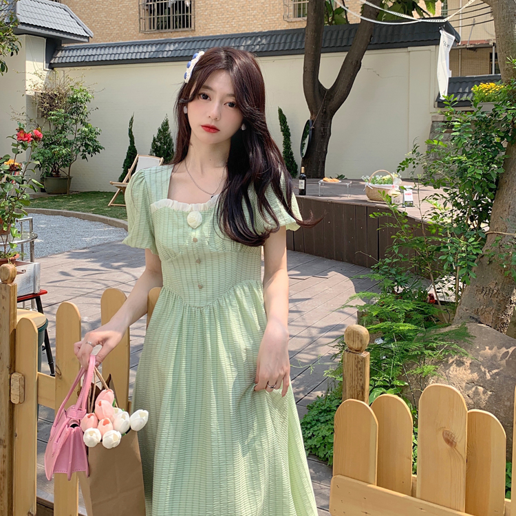 เดรสแขนสั้น มีไซส์ L-4XLอก 38-47 นิ้ว ใส่ได้ทั้งสาวหุ่นดีน่ารักจนถึงสาวอวบพลัสไซส์