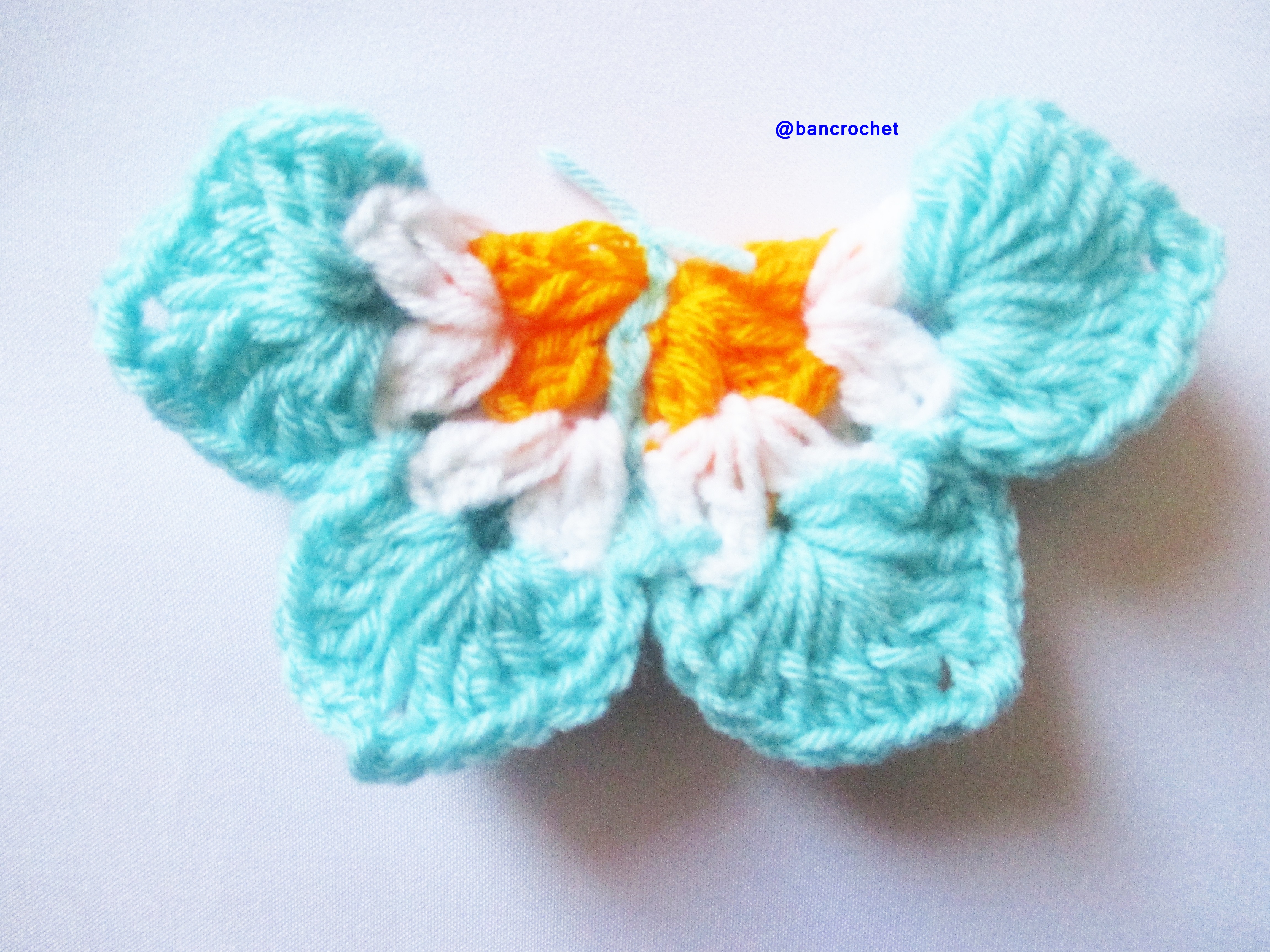 Bancrochet ผีเสื้อถักโครเชต์ Crochet Butterfly หลากสี 3x2 นิ้ว