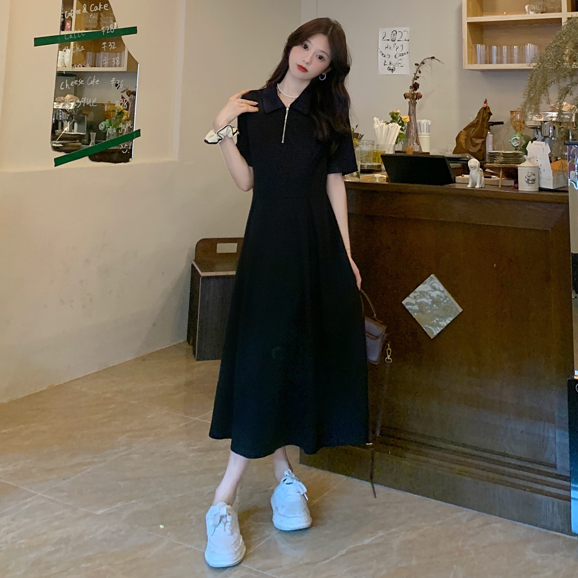 เดรสแขนสั้น มีไซส์ L-4XLอก 38-47 นิ้ว ใส่ได้ทั้งสาวหุ่นดีน่ารักจนถึงสาวอวบพลัสไซส์