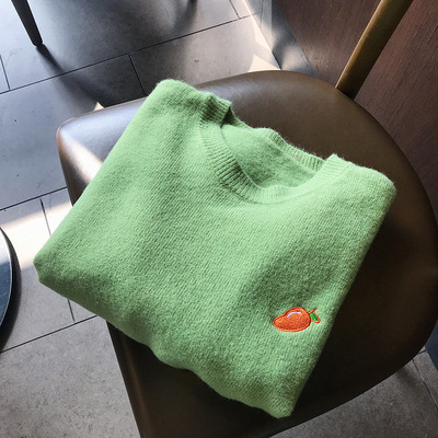 Sweater เสื้อสเวทเตอร์ไหมพรม ปักลายผลไม้ สวยหวาน ไหมพรมเนื้อดี นุ่ม ยืดได้เยอะ สายเกาหลีห้ามพลาดน้าาา freesize