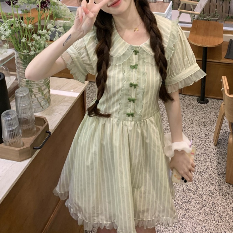 เดรสแขนสั้น มีไซส์ L-4XLอก 38-47 นิ้ว ใส่ได้ทั้งสาวหุ่นดีน่ารักจนถึงสาวอวบพลัสไซส์ จัดส่งฟรี! ทักแชทสั่งซื้อ