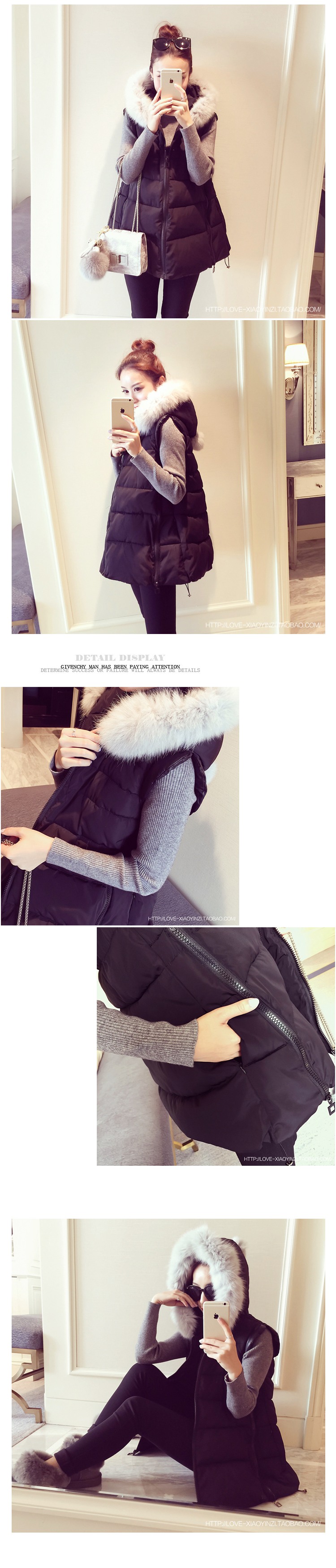 เสื้อกั๊กกันหนาว บุนวมฟูๆ แต่งขนเฟอร์สีขาวที่ฮู้ด ผ้าร่มเนื้อดีกันลม เกาหลีมากๆ พร้อมส่ง