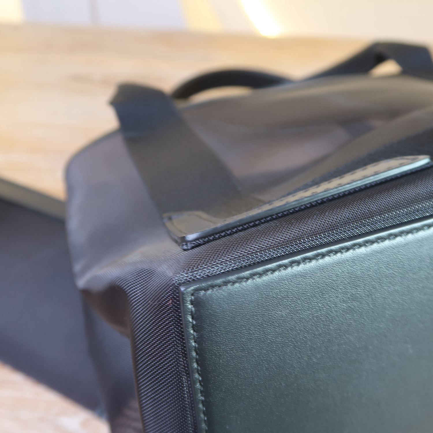 Balenciaga Black Mesh/Calfskin Logo Cabas S Tote Bag