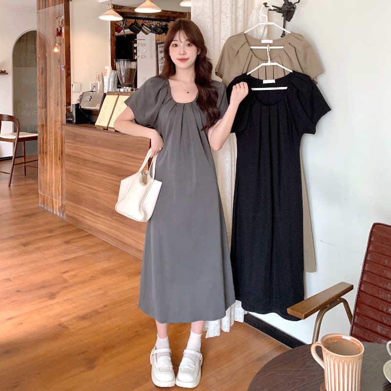 เดรสแขนสั้น มีไซส์ L-4XLอก 38-47 นิ้ว ใส่ได้ทั้งสาวหุ่นดีน่ารักจนถึงสาวอวบพลัสไซส์ จัดส่งฟรี! ทักแชทสั่งซื้อ