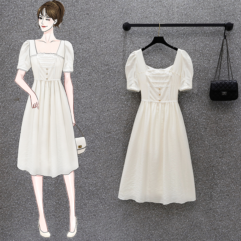 เดรสแขนสั้น มีไซส์ L-4XLอก 38-47 นิ้ว ใส่ได้ทั้งสาวหุ่นดีน่ารักจนถึงสาวอวบพลัสไซส์