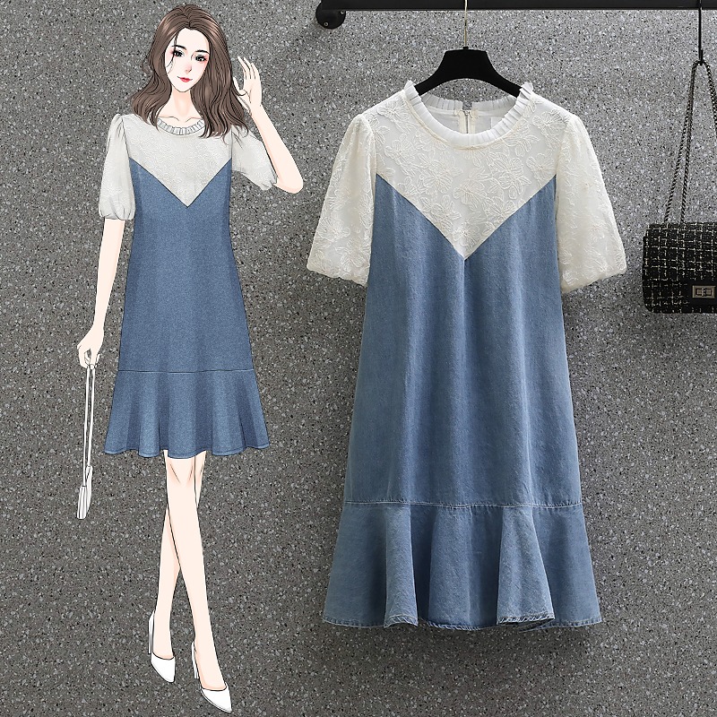 เดรสแขนสั้น มีไซส์ L-4XLอก 38-47 นิ้ว ใส่ได้ทั้งสาวหุ่นดีน่ารักจนถึงสาวอวบพลัสไซส์