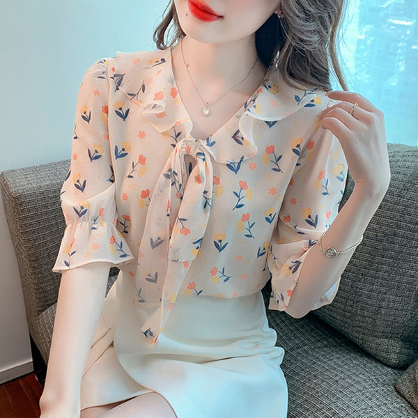 เสื้อลูกไม้ แขนสั้น