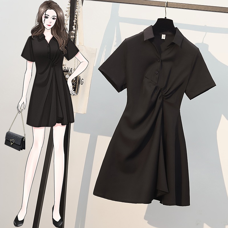 เดรสแขนสั้น มีไซส์ L-4XLอก 38-47 นิ้ว ใส่ได้ทั้งสาวหุ่นดีน่ารักจนถึงสาวอวบพลัสไซส์