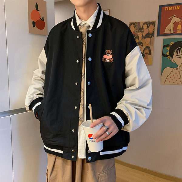 เสื้อแจ็คเก็ตเบสบอล เสื้อคลุม เสื้อแขนยาวสไตล์เกาหลี