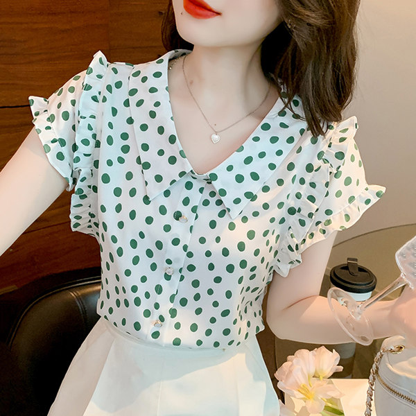 เสื้อลูกไม้ แขนสั้น