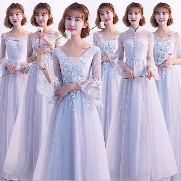 ชุดเพื่อนเจ้าสาวสีฟ้า ชุดเพื่อนเจ้าสาว ชุดไปงานแต่งงาน
