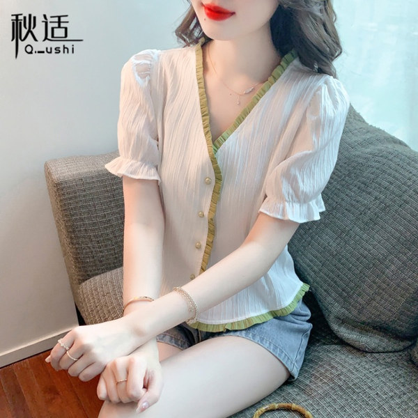 เสื้อลูกไม้ แขนสั้น