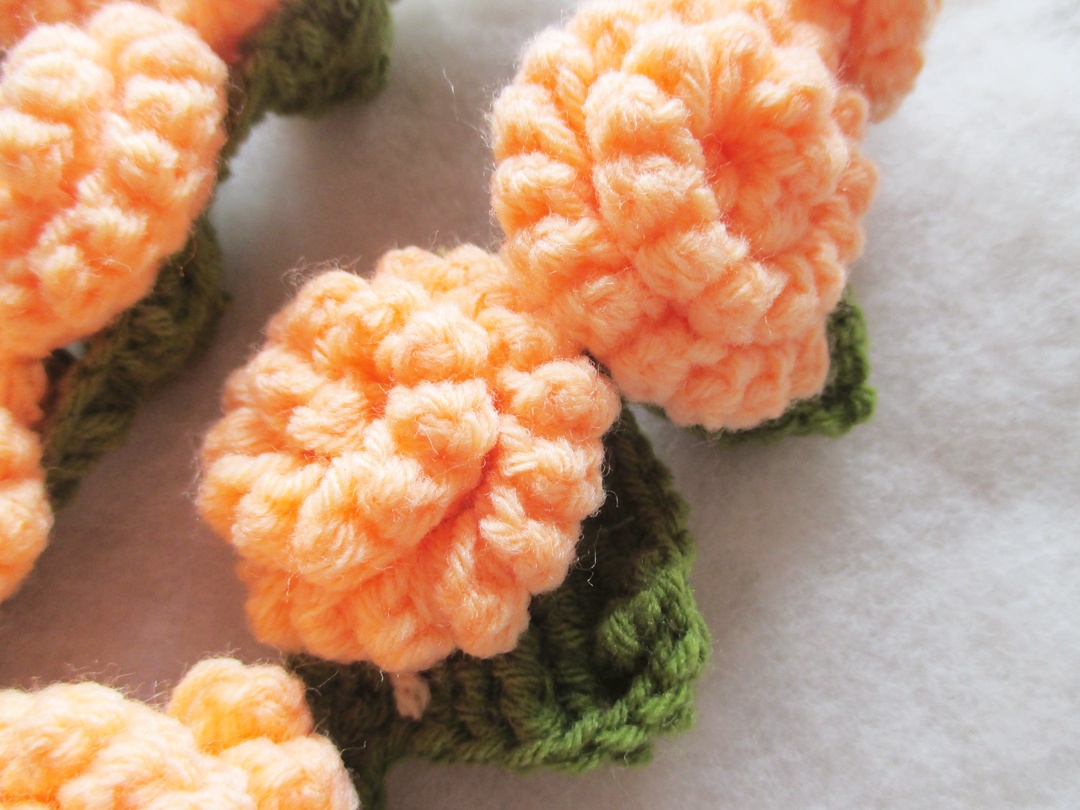 Bancrochet ดอกไม้ถัก สายประดับดอกไม้ ประดับ Crochet Flowers หลากสี 60 cm