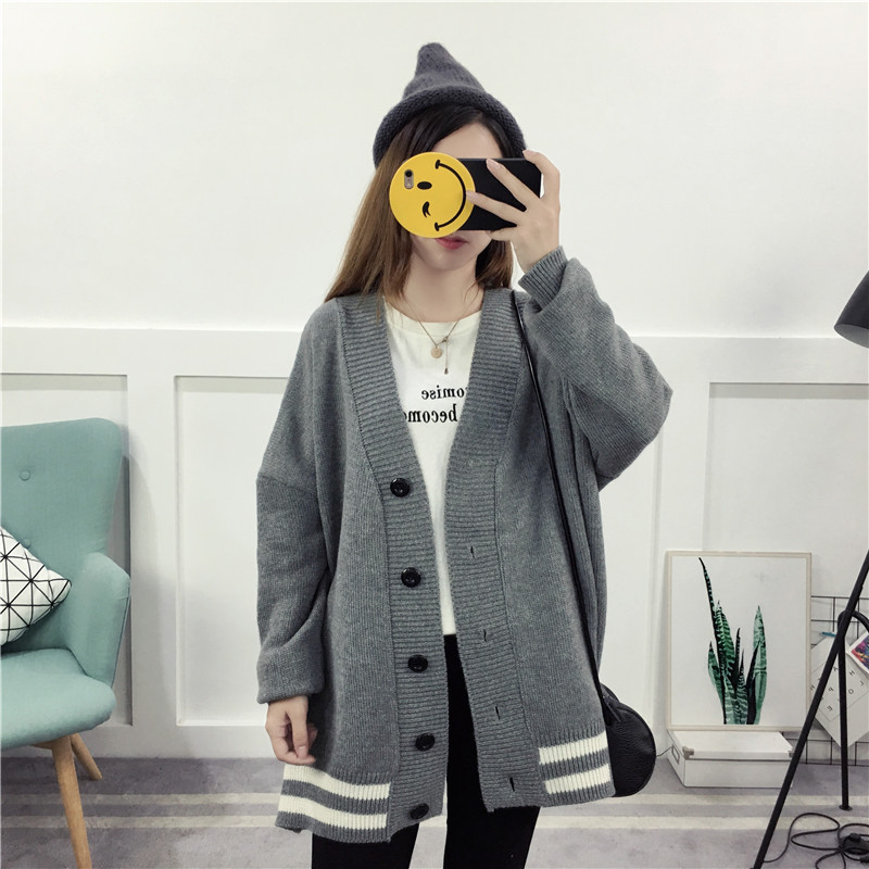 เสื้อคลุมไหมพรม สีเทาพร้อมส่ง ทรง oversize GRAY