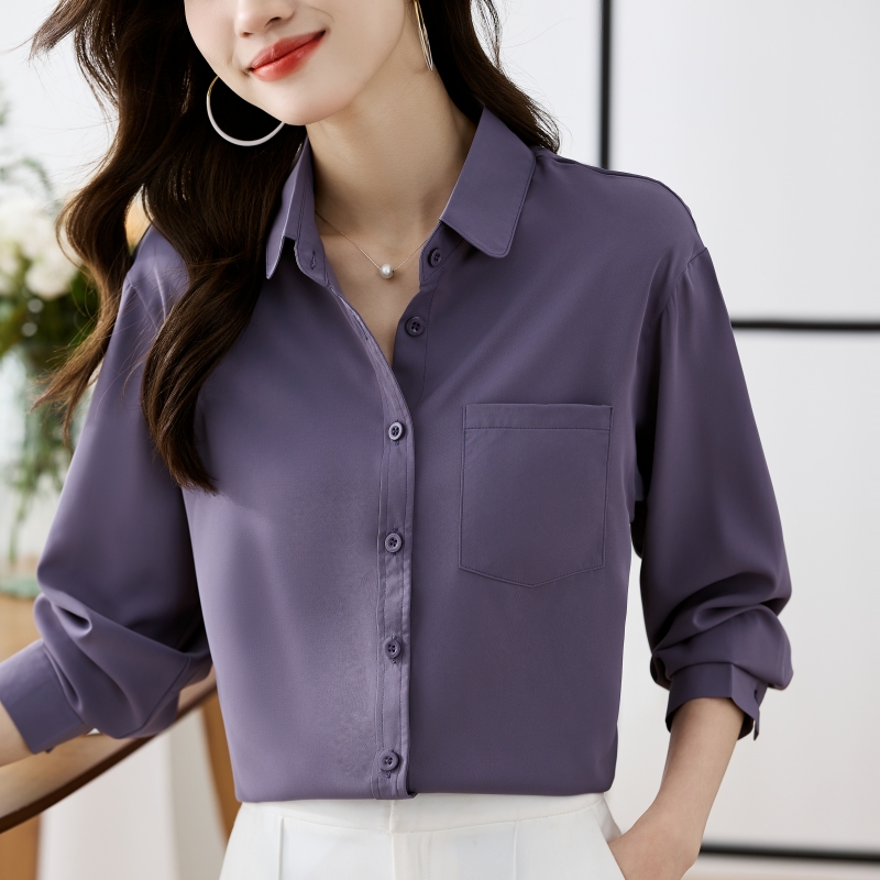 เสื้อเชิ้ตผู้หญิงแขนยาว เสื้อเชิ้ตผู้หญิงใส่ทํางาน 390 บาทต่อชิ้น ฟรีค่าจัดส่ง