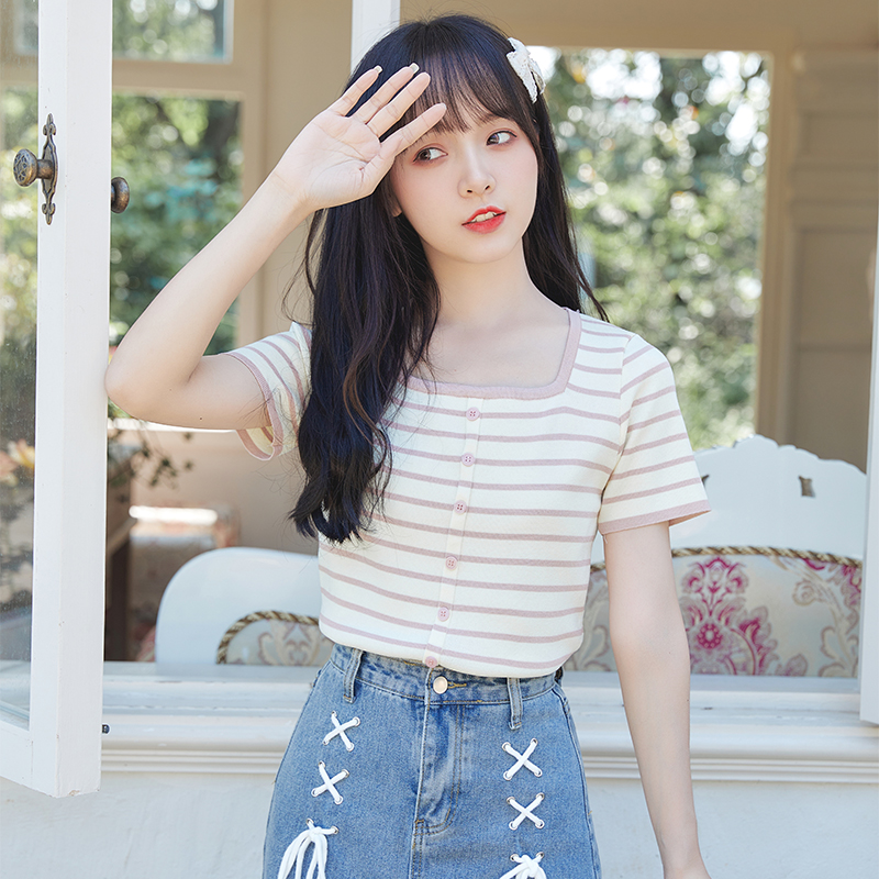เสื้อผ้าวัยรุ่นเกาหลี เสื้อยืดวัยรุ่นผู้หญิง มีขนาด S M L XL