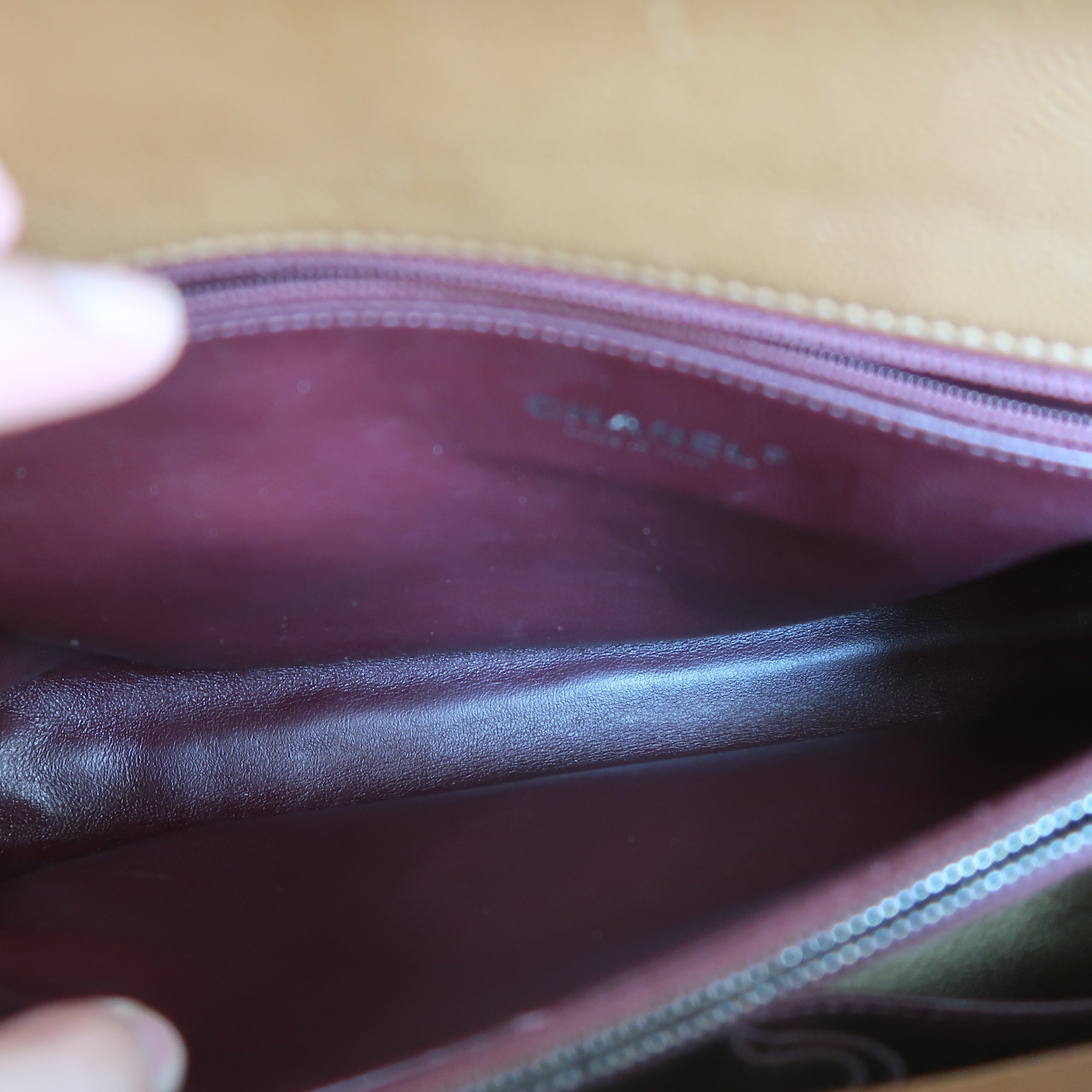 Chanel Caramel Caviar Coco Handle Lizard Medium 13" RHW