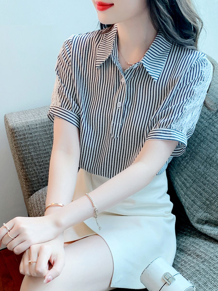 เสื้อลูกไม้ แขนสั้น
