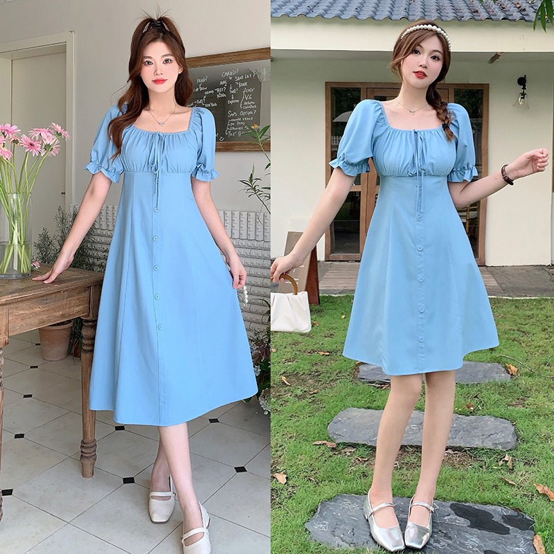 เดรสแขนสั้น มีไซส์ L-4XLอก 38-47 นิ้ว ใส่ได้ทั้งสาวหุ่นดีน่ารักจนถึงสาวอวบพลัสไซส์ จัดส่งฟรี! ทักแชทสั่งซื้อ