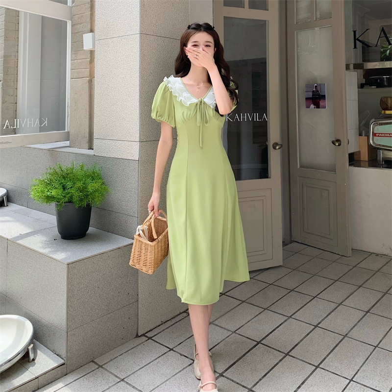 เดรสแขนสั้น มีไซส์ L-4XLอก 38-47 นิ้ว ใส่ได้ทั้งสาวหุ่นดีน่ารักจนถึงสาวอวบพลัสไซส์